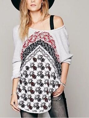 Free People Del Ray Pullover Terry Tunic Top EUC Small
